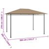 vidaXL Gazebo 384x281x270 cm 180 g/m² cinzento-acastanhado