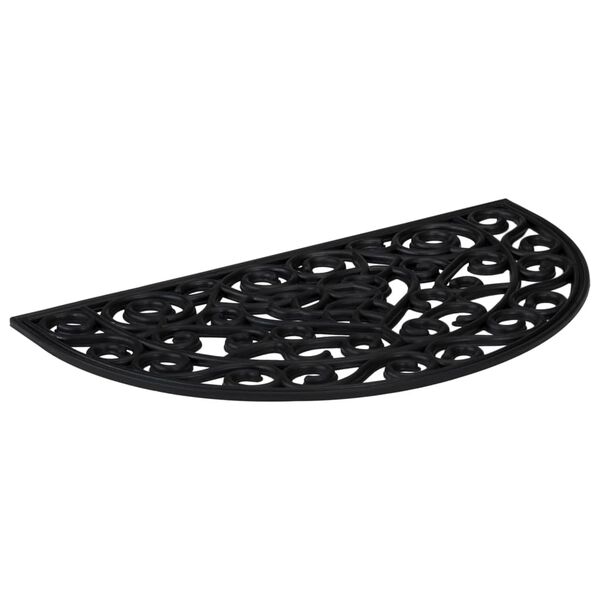 vidaXL Tapete de porta semicircular 45x75 cm borracha