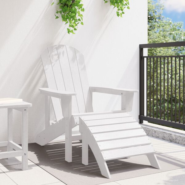 vidaXL Cadeira Adirondack Branco 74 x 82 x 92cm HDPE