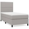 vidaXL Cama com molas/colch&atilde;o 90x200 cm tecido cinza-claro