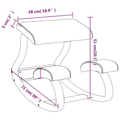 vidaXL Cadeira de ajoelhar 48x71x51cm contraplacado de bétula creme