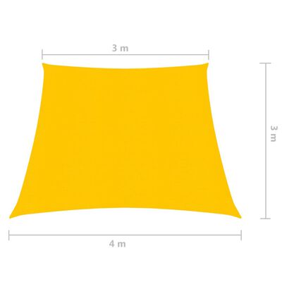 vidaXL Para-sol estilo vela 160 g/m² 3/4x3 m PEAD amarelo