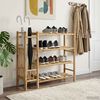 vidaXL Rack de Sapatos com prateleira Natural 88 x 27 x 80 cm Bambu