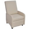 vidaXL Poltrona reclin&aacute;vel em couro artificial creme