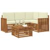 vidaXL Conjunto de Sof&aacute;s para Exterior 5 pcs Natural e Creme