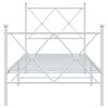 vidaXL Estrutura de cama com cabeceira e p&eacute;s 75x190 cm metal branco