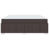 vidaXL Estrutura da Cama com colch&atilde;o Marrom Escuro 180 x 200 cm tecido