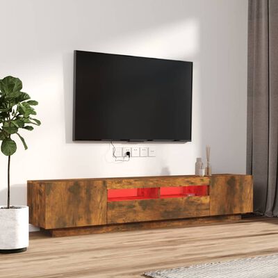 vidaXL Conjunto móveis de TV 2pcs c/ LEDs madeira carvalho fumado