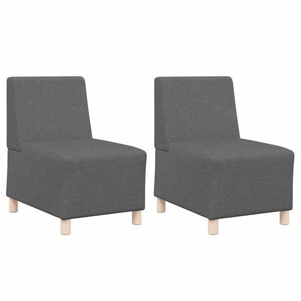 vidaXL Unidade de Sof&aacute; Modular Sem Bra&ccedil;os 2 pcs Cinza Escuro
