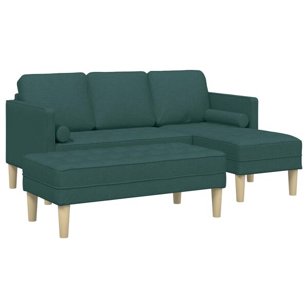 vidaXL Conjunto de Sofás 2 pcs Verde Escuro 173 x 131 x 67 cm tecido