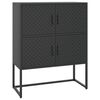 vidaXL Aparador alto 80x35x100 cm a&ccedil;o preto