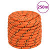 vidaXL Corda de barco 16 mm 250 m polipropileno laranja