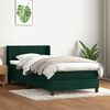 vidaXL Cama com molas/colch&atilde;o verde-escuro 90x210 cm veludo