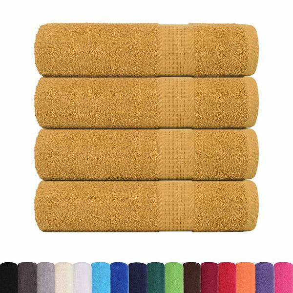 vidaXL Toalhas de m&atilde;os FROGN 4 pcs 50x100 cm 360 g/m&sup2; ouro