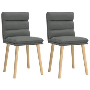 vidaXL Cadeiras de jantar 2 pcs tecido cinzento-escuro