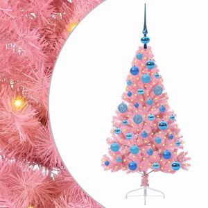 vidaXL &Aacute;rvore de Natal Artificial Pr&eacute;-iluminada Rosa 120 cm PVC