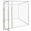 vidaXL Canis para C&atilde;es Prateado 192 x 192 x 195 cm A&ccedil;o galvanizado