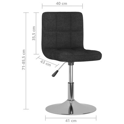 vidaXL Cadeiras de jantar giratórias 6 pcs tecido preto