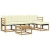 vidaXL Conjunto de Sof&aacute;s para Exterior 6 unid. Branco e Creme