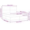 vidaXL Cama Box Spring LED Cinza Escuro e Branco 180 x 200 cm