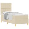 vidaXL Cama Box com cabeceira Creme 80 x 200 cm tecido