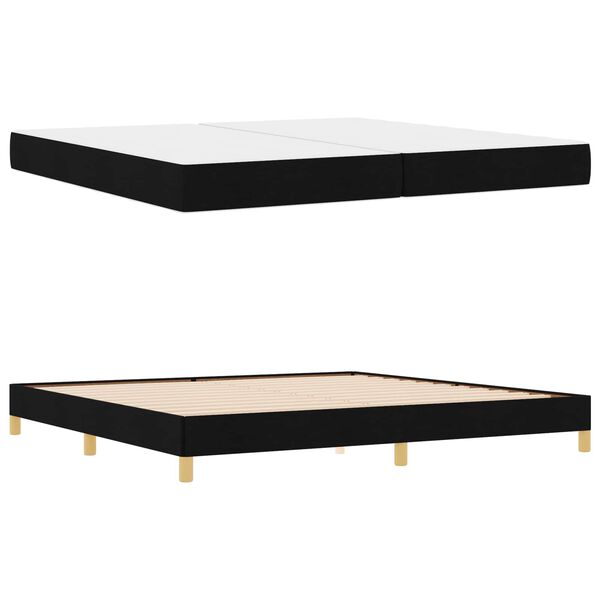 vidaXL Cama Box com colch&atilde;o Preto 200 x 200 cm tecido