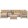 vidaXL 7 pcs conjunto lounge de jardim c/ almofad&otilde;es pinho maci&ccedil;o