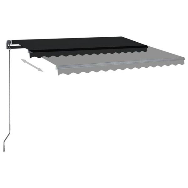 vidaXL Toldo retr&aacute;til manual com postes 3x2,5 m antracite