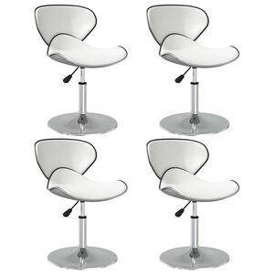vidaXL Cadeiras de jantar 4 pcs couro artificial branco