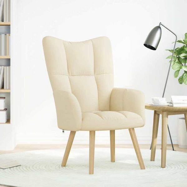 vidaXL Cadeira de descanso tecido cor creme