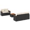 vidaXL 6 pcs conjunto sof&aacute;s de jardim c/ almofad&otilde;es vime PE preto