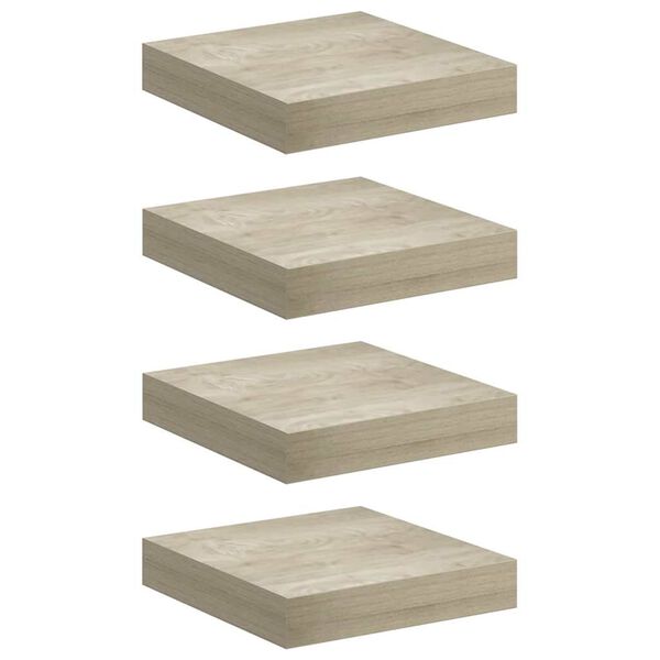 vidaXL Prateleiras de parede suspensas 4pcs 23x23,5x3,8cm MDF carvalho