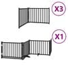 vidaXL Port&atilde;o p/ c&atilde;es com porta dobr&aacute;vel 10 pain&eacute;is 800 cm &aacute;lamo preto
