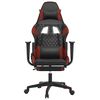 vidaXL Cadeira gaming massagem + apoio couro art. preto/vermelho tinto