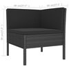 vidaXL 9 pcs conjunto lounge de jardim c/ almofadões vime PE preto