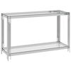 vidaXL Mesa de apoio 120x40x78 cm a&ccedil;o inoxid&aacute;vel prateado e vidro