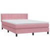 vidaXL Cama com molas/colch&atilde;o 160x220 cm veludo rosa