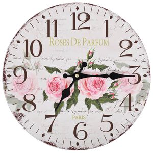 vidaXL Rel&oacute;gio de parede vintage florido 30 cm