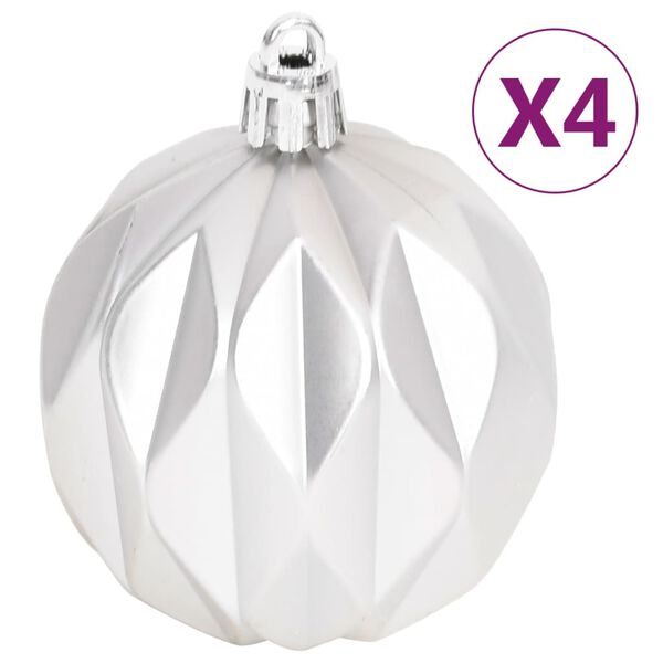 vidaXL 70 pcs conjunto de enfeites de Natal prateado e branco