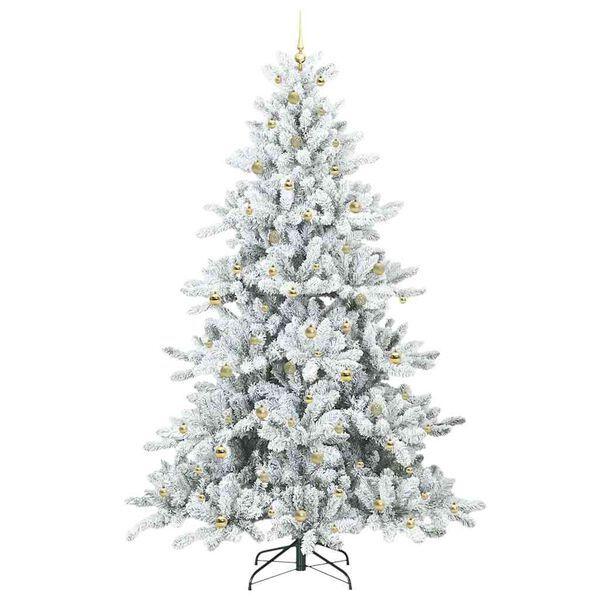vidaXL &Aacute;rvore de Natal Articulada Artificial Branco 240 cm PVC e A&ccedil;o