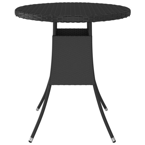 vidaXL Mesa de jardim 70x70x73 cm vime PE preto