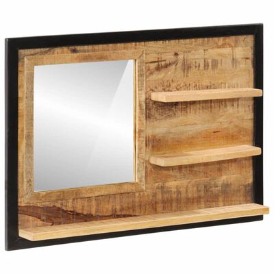 vidaXL Espelho com prateleiras 80x8x55 cm vidro e mangueira maciça