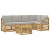 vidaXL Conjunto de Sof&aacute;s para Exterior 6 pcs Branco e Cinzento-Claro