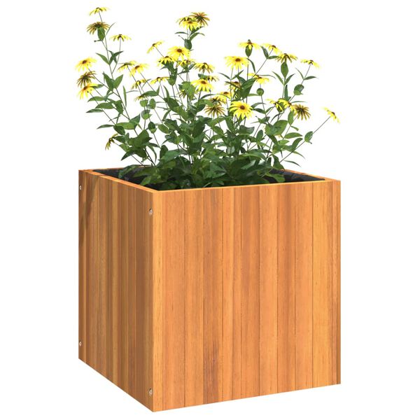 vidaXL Vaso/floreira de jardim 45x45x45 cm madeira de ac&aacute;cia maci&ccedil;a