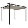 vidaXL Gazebo de jardim com telhado retr&aacute;til 3x3 m cor creme