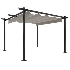 vidaXL Gazebo de jardim com telhado retr&aacute;til 3x3 m cor creme