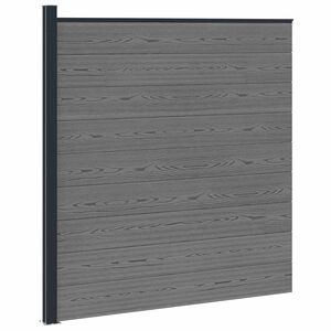 vidaXL Conjunto de Cercas 175 x 186 cm WPC e Alum&iacute;nio Cinzento