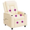 vidaXL Poltrona de massagem reclin&aacute;vel Creme 75 x 95 x 100 cm Tecido