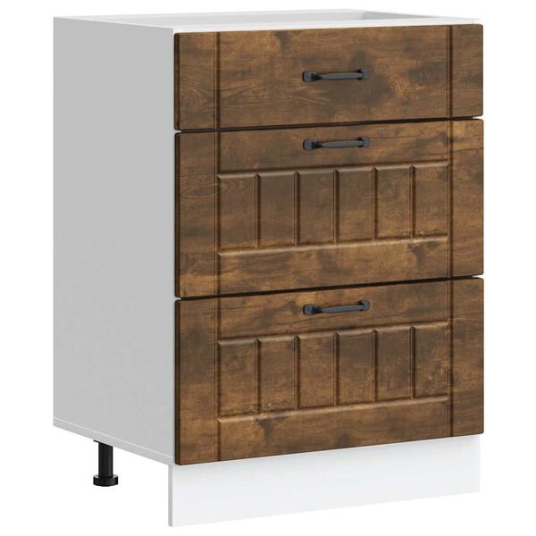 vidaXL Arm&aacute;rio de cozinha baixo Lucca deriv. madeira carvalho fumado