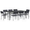 vidaXL Conjunto de sala de jantar 9 unid. Antracite A&ccedil;o